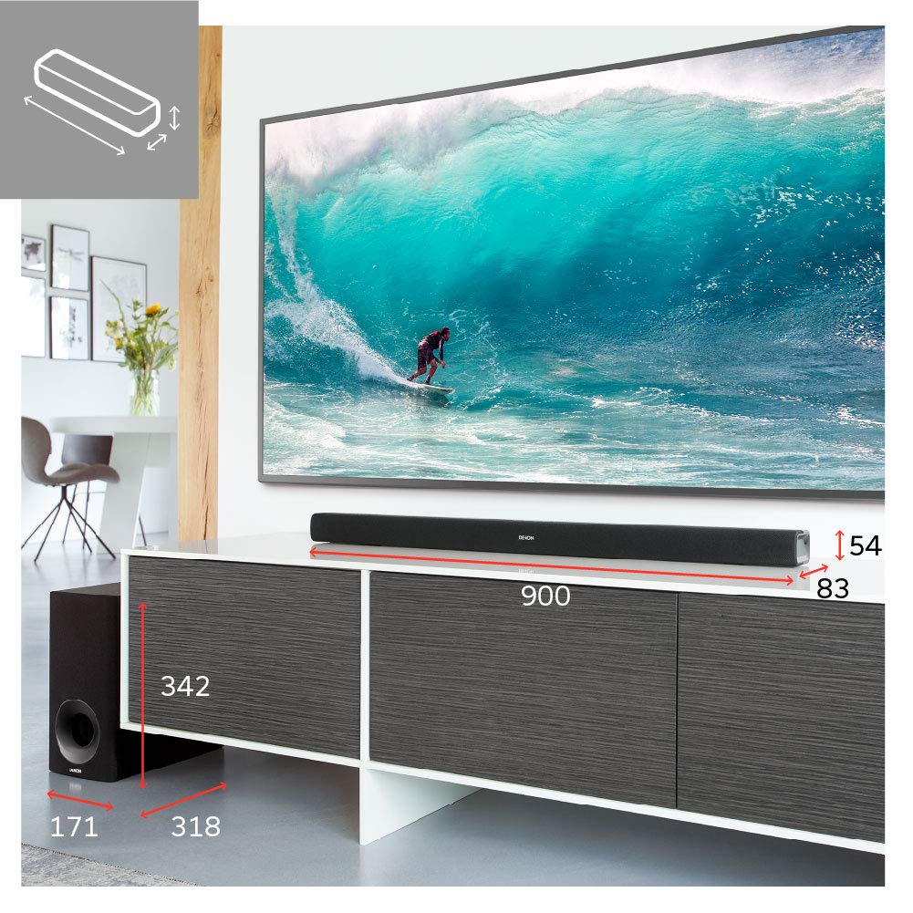 데논 사운드바 DHT-S316K 2.1채널 무선 서브우퍼 사운드바 (단품) 이미지 4