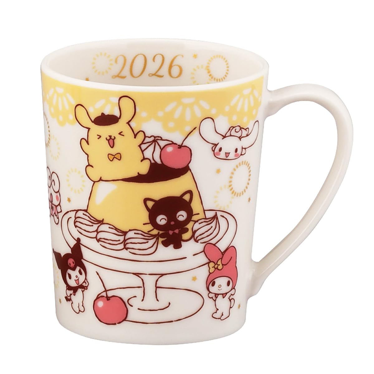 야마카 2026 이어즈 폼폼푸린 초코캣 SAN2026-11 350ml 2026년 머그컵