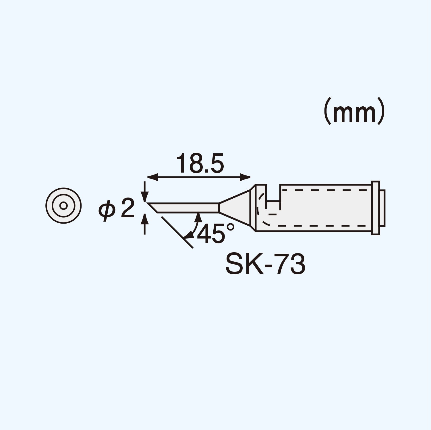 엔지니어 SK-70 시리즈 인두기 팁 SK-73 팁 Φ2mm 슬림축 이미지 2