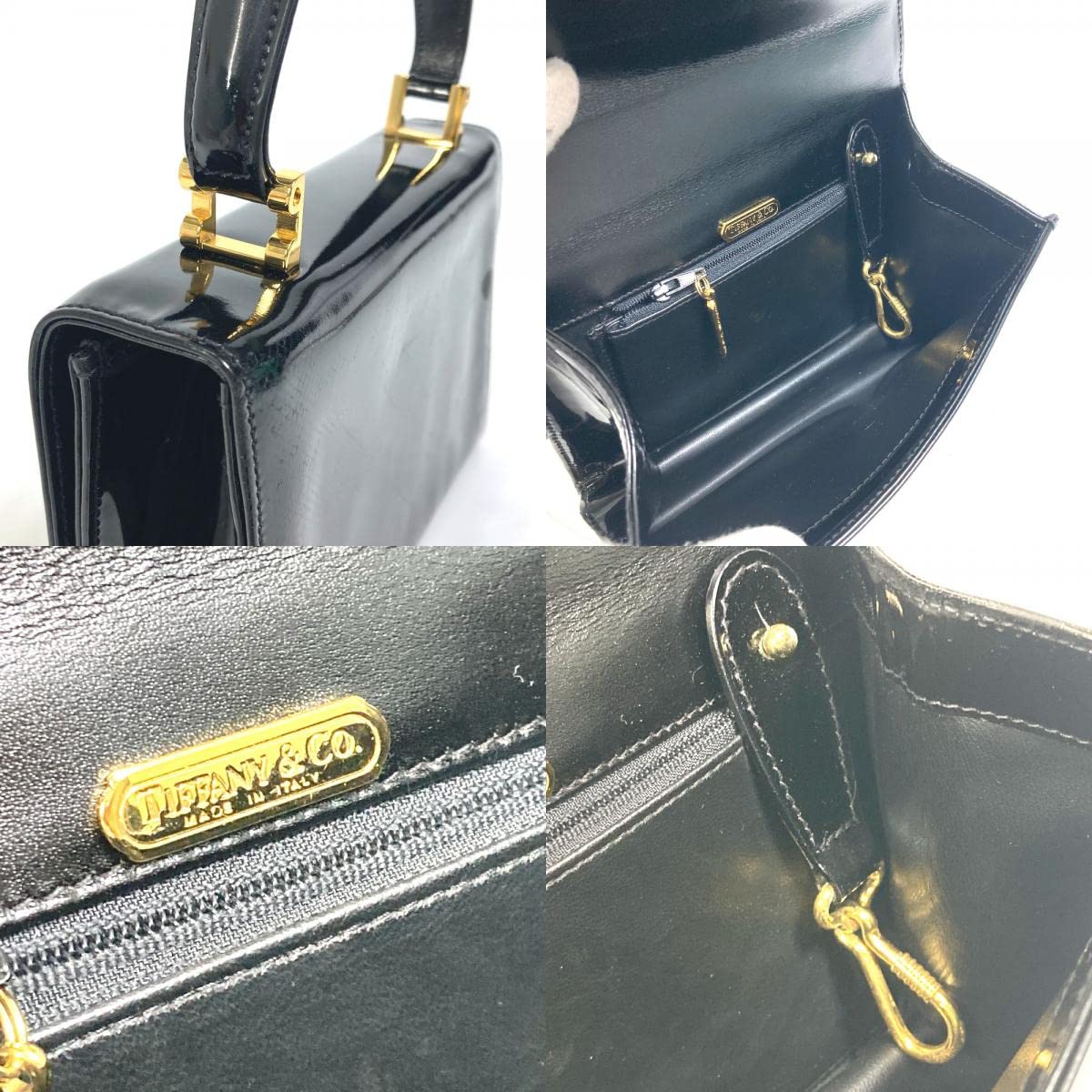 [중고] 티파니 서클 로고 빈티지 페이턴트 핸드백 이미지 6