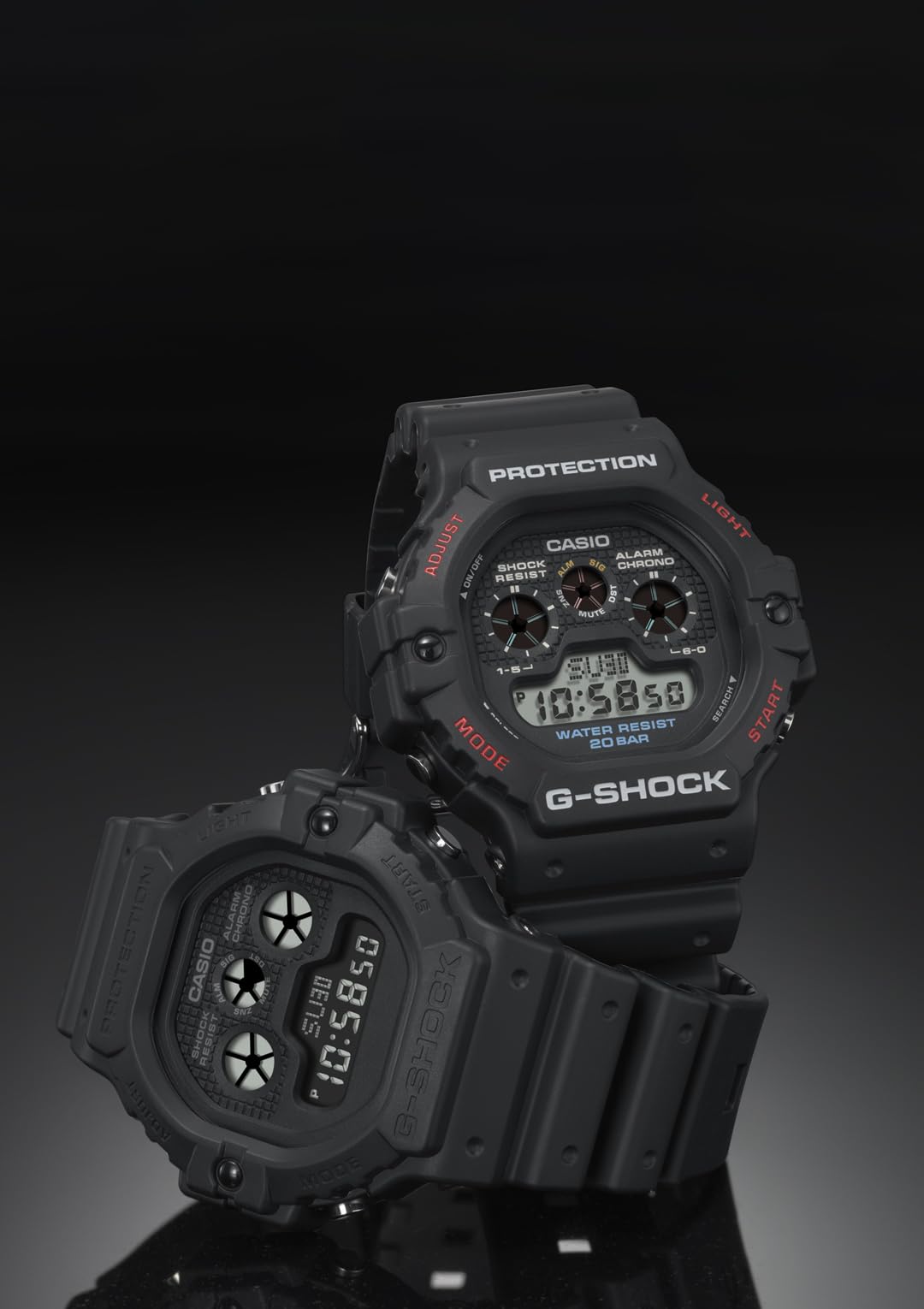 카시오 지샥 DW-5900-1JF 블랙 손목시계 블랙 EL 백라이트 이미지 3