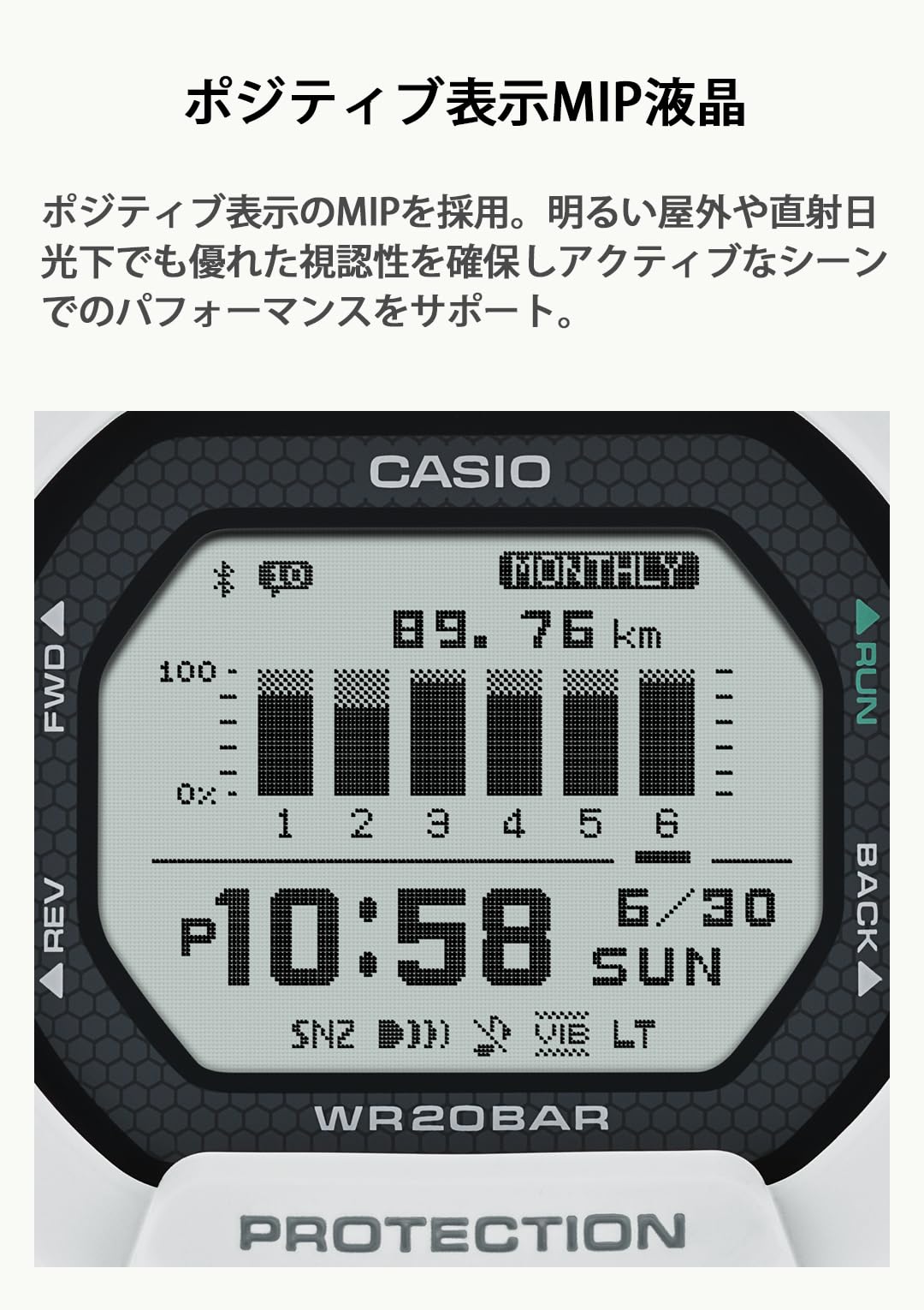 카시오 지샥 G-SQUAD 화이트 GBD-200-7JF 손목시계 이미지 4
