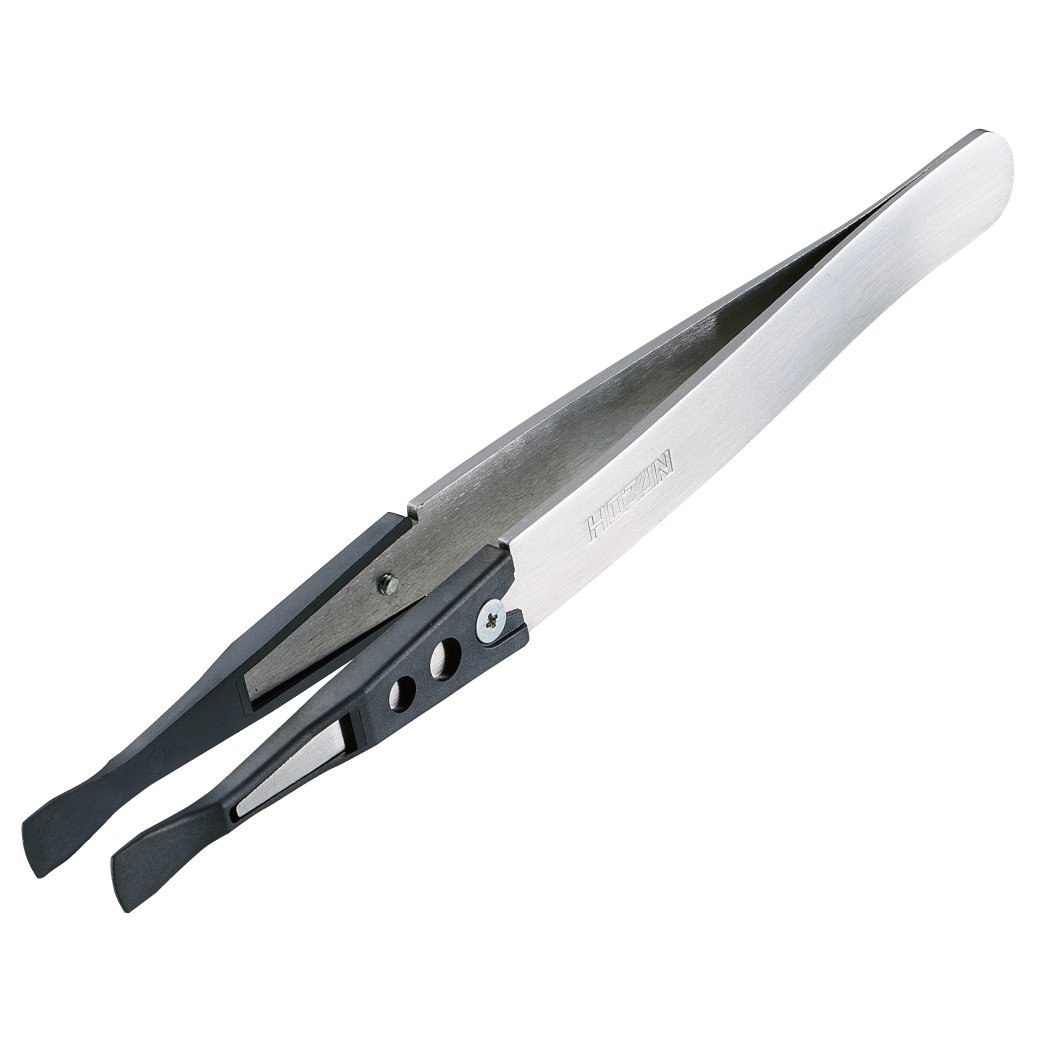호잔 ESD 칩 핀셋 P-645-S 6mm 헤라형 핀셋 전용 선단폭:6.0mm 헤라형