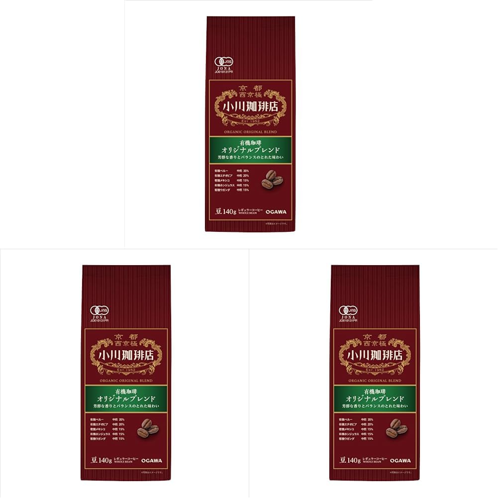 오가와커피 유기농 오리지널 블렌드 홀빈 원두커피 140g Pack of