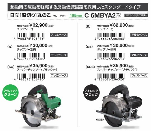 하이코키 깊은절단 원형톱 C6MBYA2 165mm 1050W LED 이미지 4