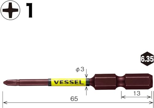 베셀 사키스보 SS161065 +1 3mm 65mm 단부 비트 2개입 이미지 2