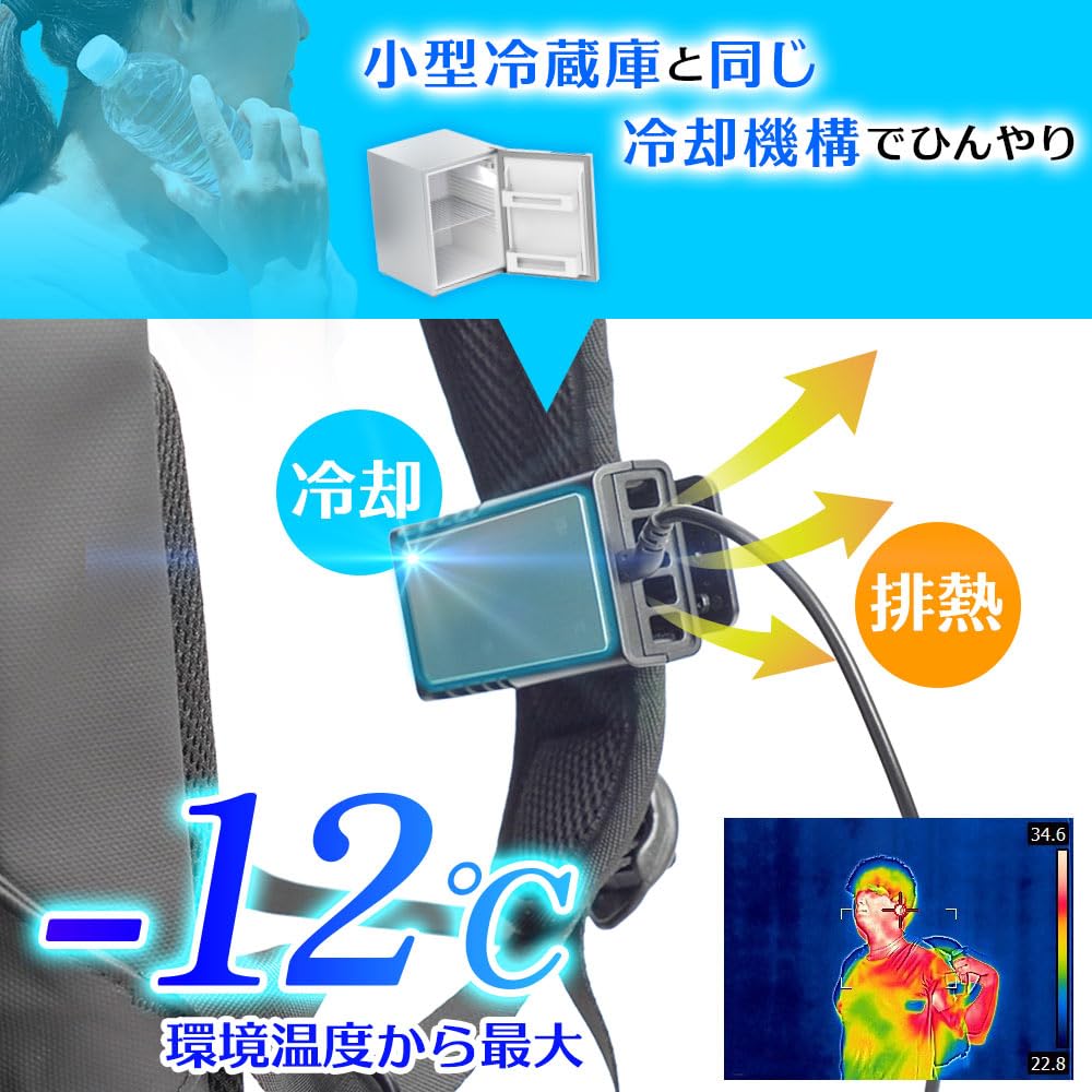 산코 THANKO 와키히에루 TKWK25SBK 배낭형 겨드랑이 냉각기 이미지 5