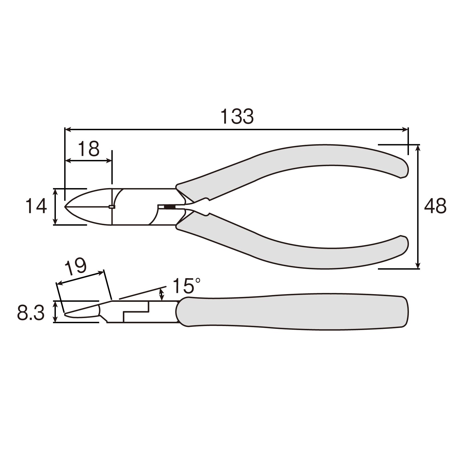 호잔 플랫 박형 니퍼 N-23 133mm 이미지 6