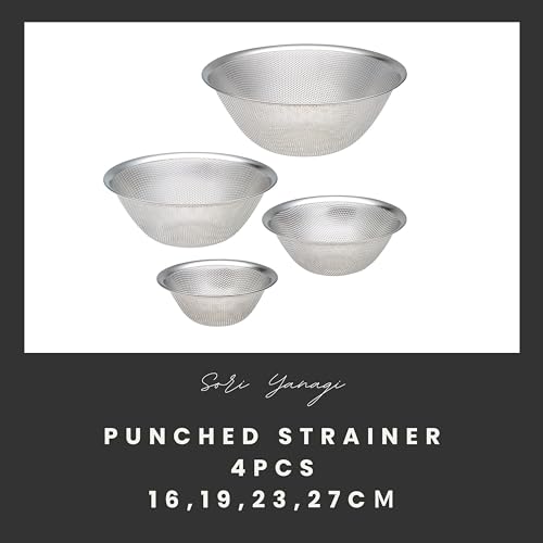 소리야나기 펀칭 스트레이너 16.19.23.27cm 4종 세트 스테인리스 채반 이미지 6