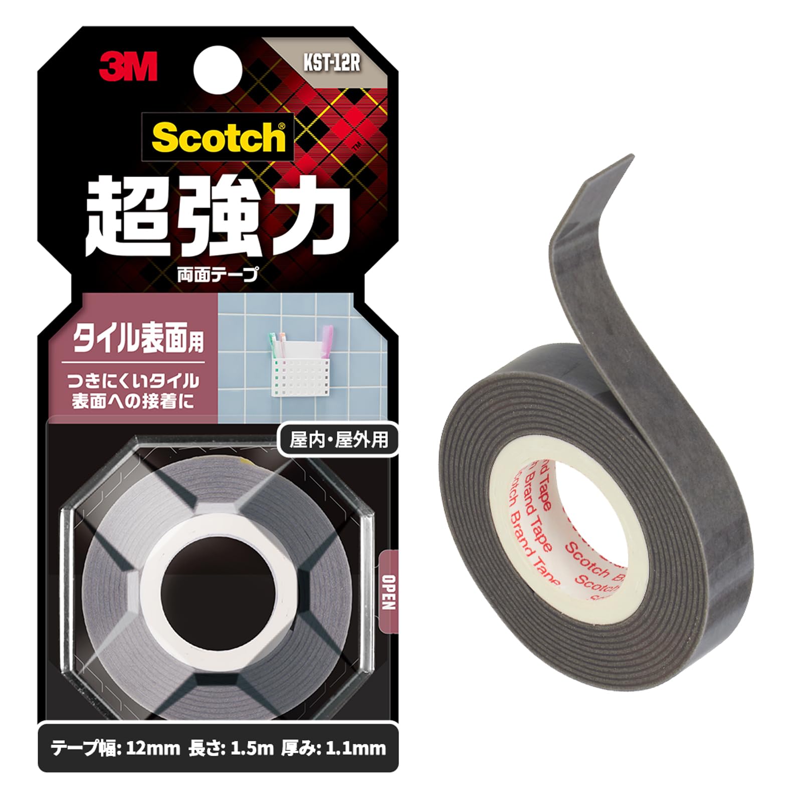 3M 스카치 타일용 양면테이프 5. 타일표면용 폭12mm 길이1500mm 신모델