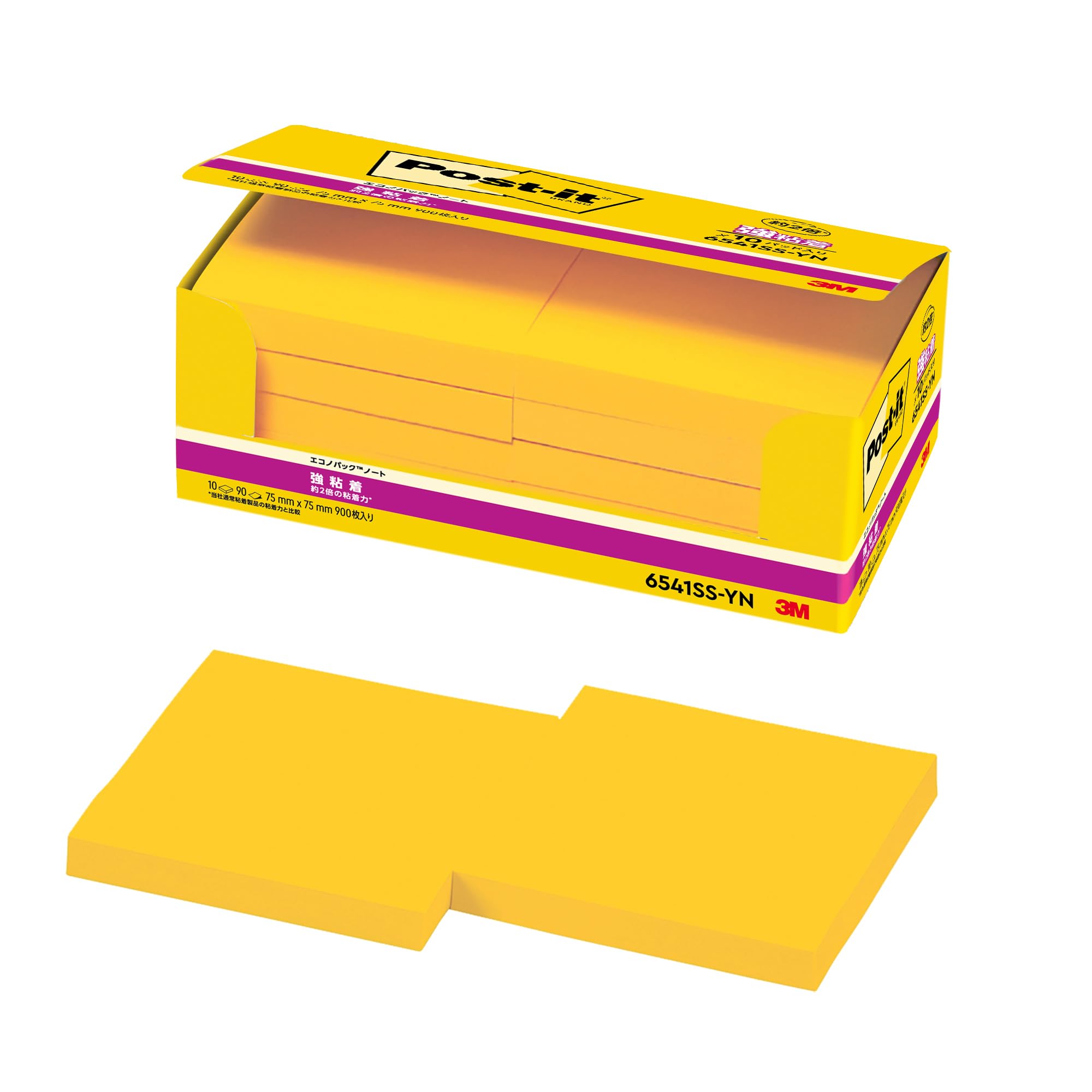 3M 포스트잇 강력점착 옐로우 6541SS-YN 75x75mm 7. 10권 비비드옐로우