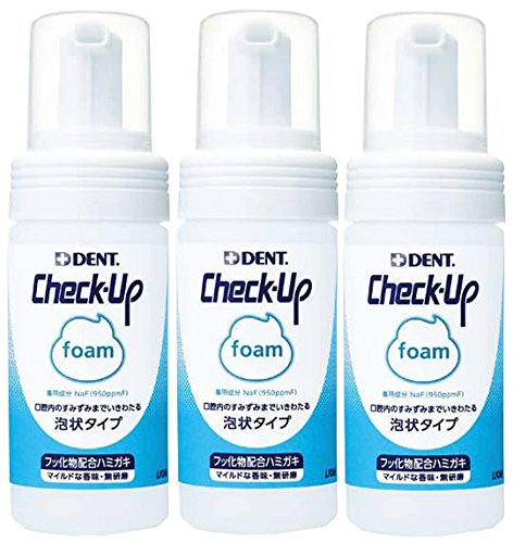 라이온 DENT 체크업 폼 거품형 치약 100ml 3입
