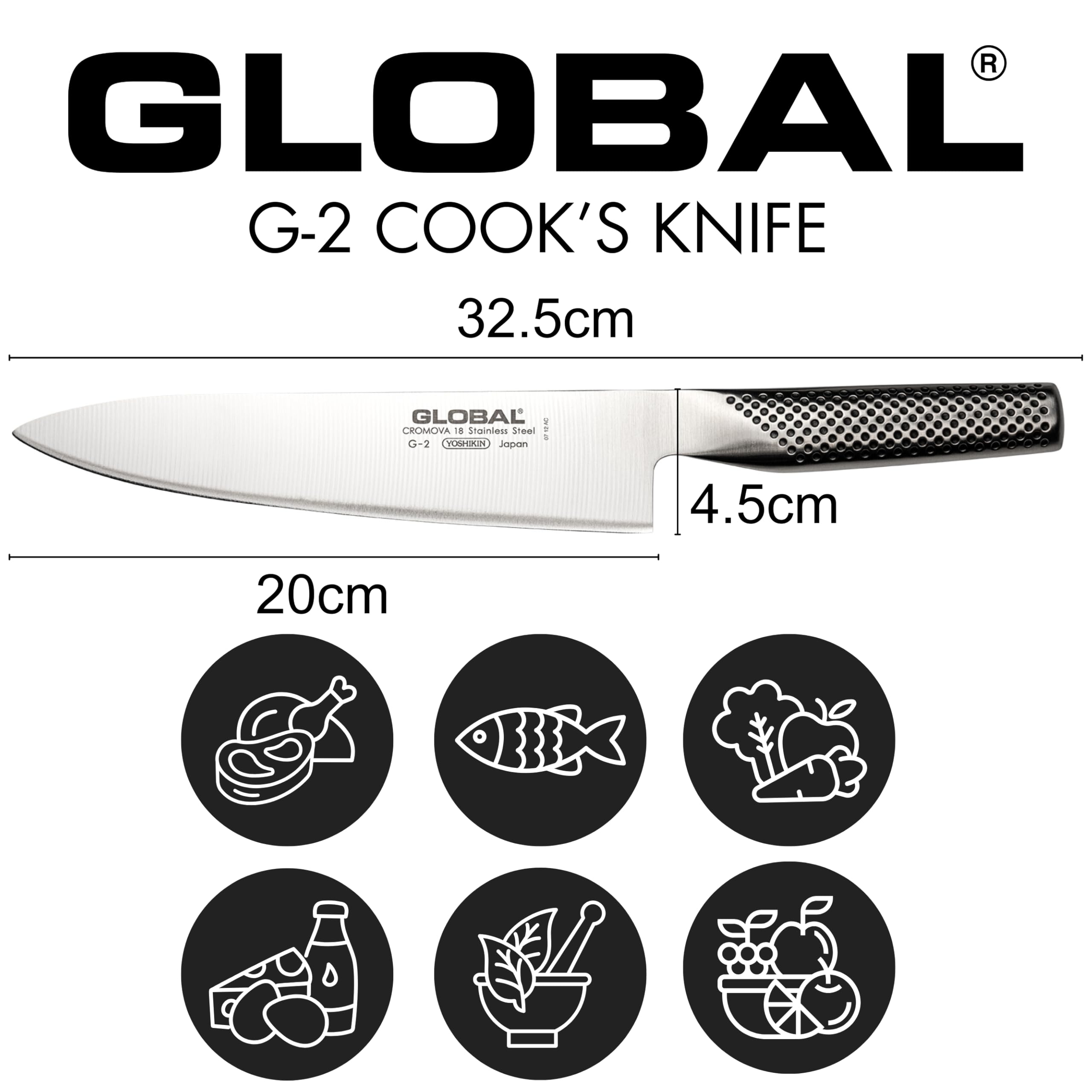 글로벌 G-2 규토 쉐프 나이프 20cm 규토 20cm 이미지 3