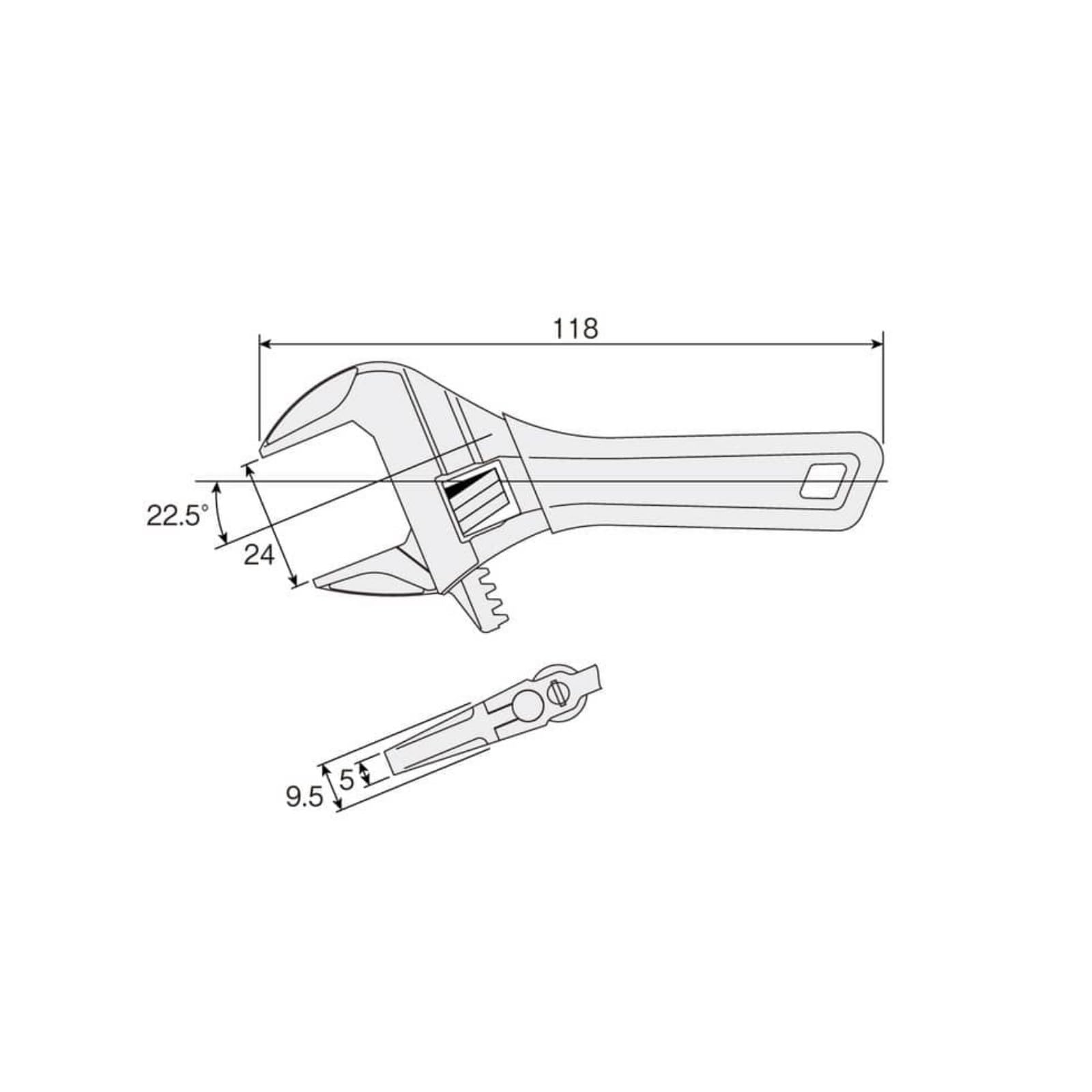 호잔 W-240-100 100mm 몽키렌치 24mm 경량형 이미지 4