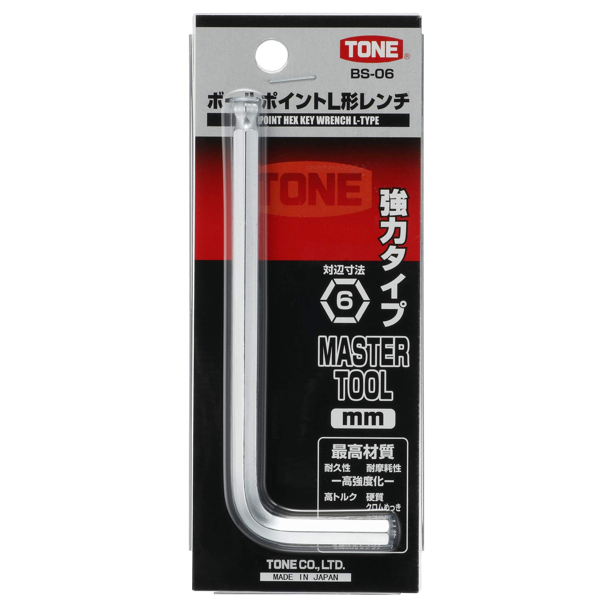 토네 볼포인트 L형 렌치 BS-06 6mm 육각렌치 이미지 3