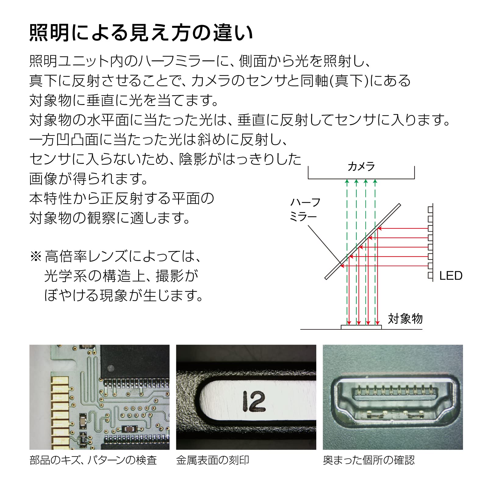 호잔 L-716 동축 낙사 LED 조명 경면 검사용 이미지 2