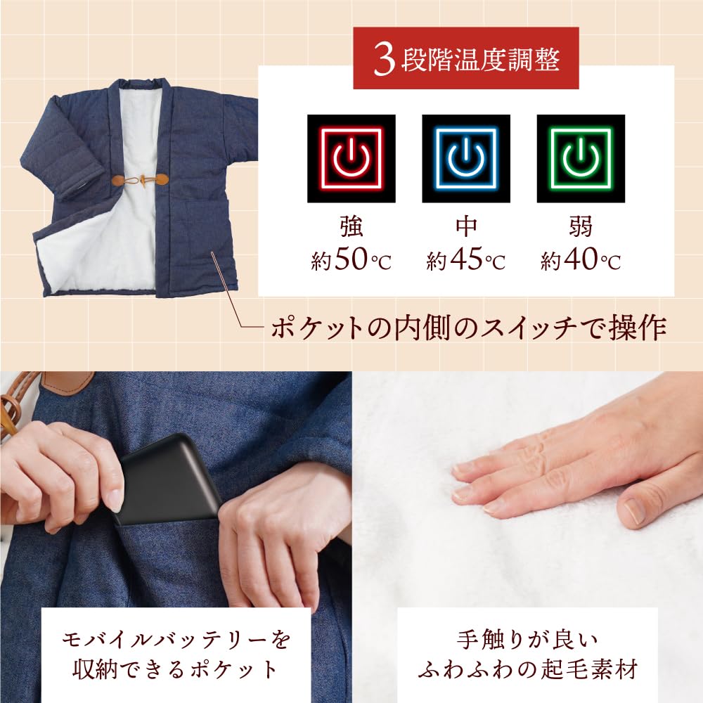 산코 THANKO 전열조끼 HNTN24HBL 라이트 전열 히터 조끼 이미지 3