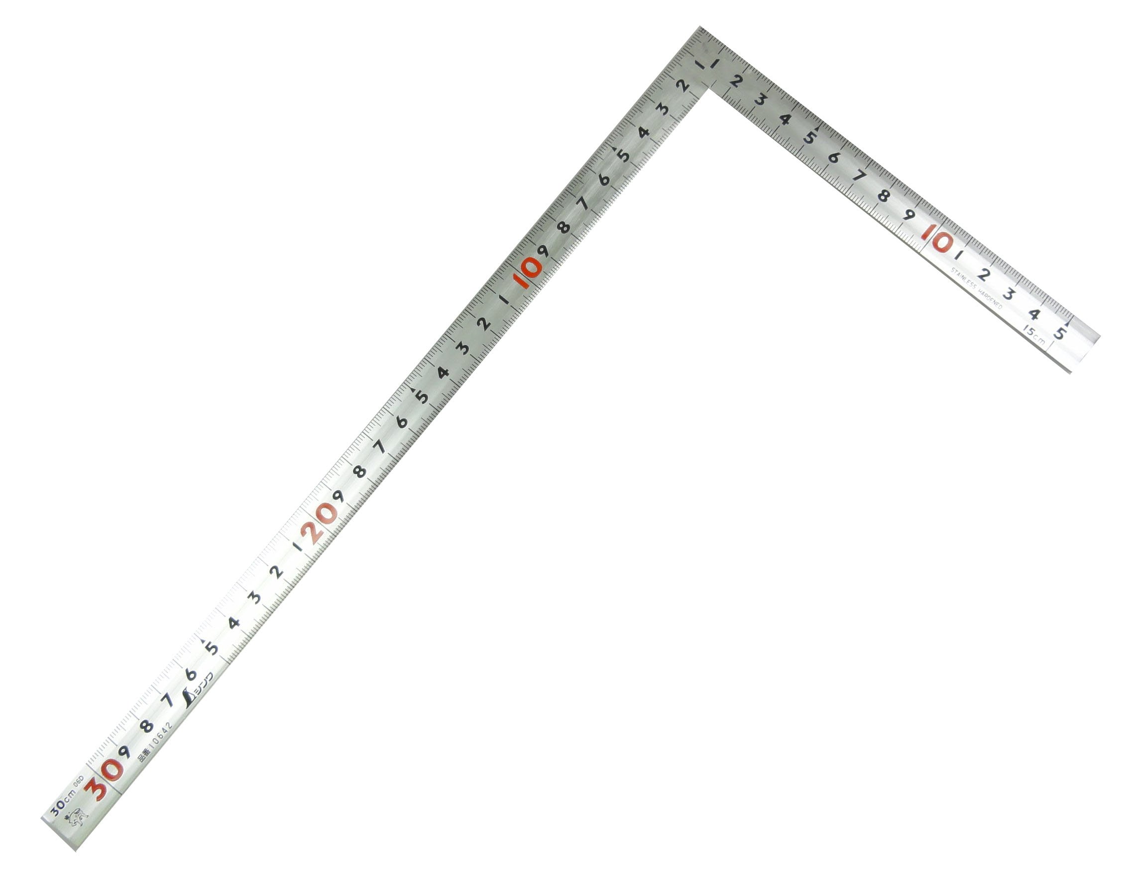 신와 실버 30cm 1척 직각자 병용눈금 10642