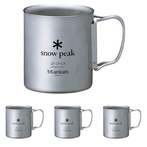 스노우피크 티타늄 더블 머그 용량 220ml 접이식 손잡이 MG-051FHR 4개