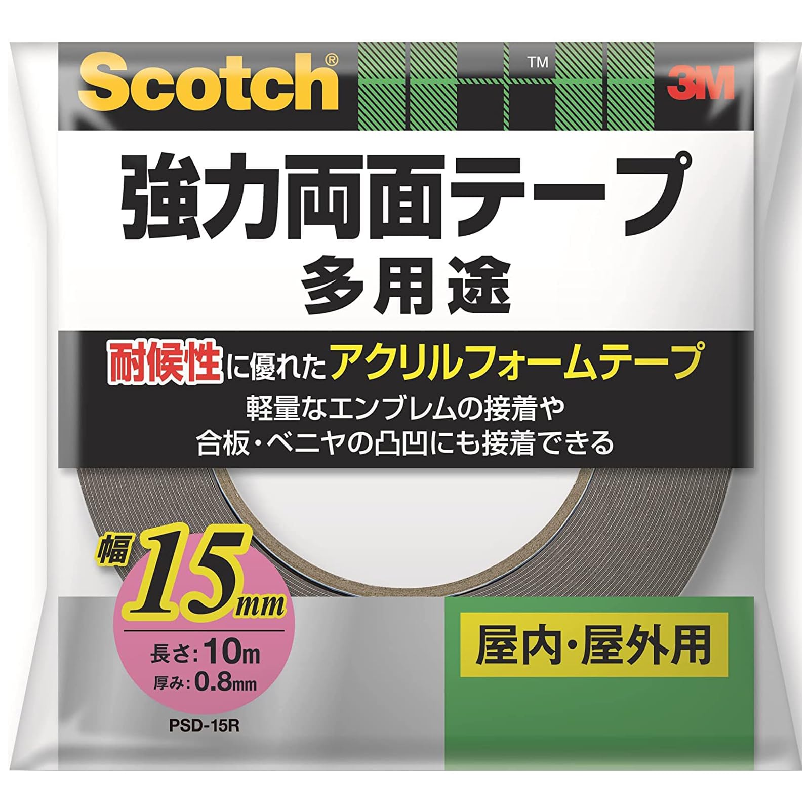 3M 스카치 PSD-15R 거친면용 강력 양면테이프 15mm 1권