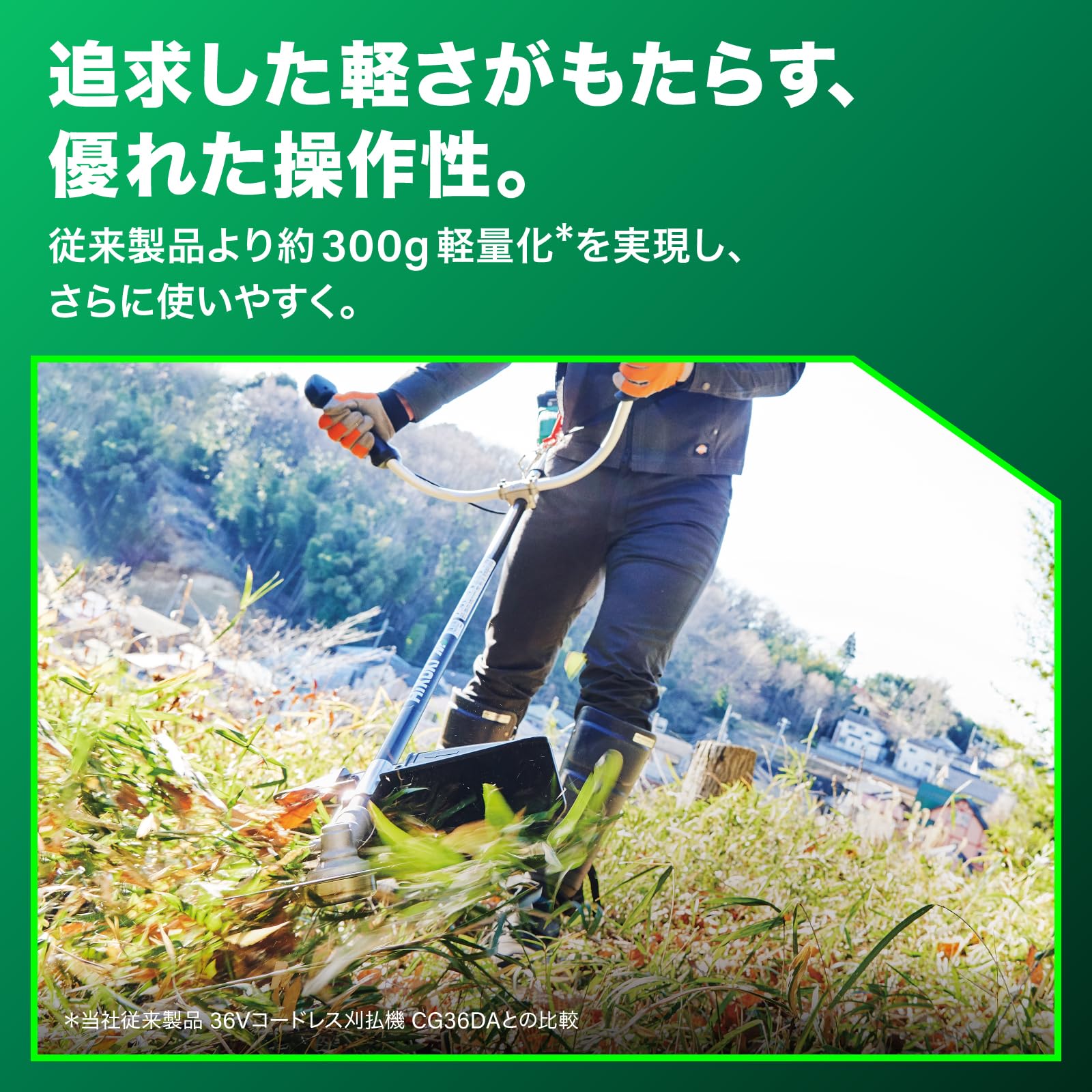하이코키 양손핸들 CG36DB 36V 230mm 충전예초기 배터리 충전기 포함 이미지 4