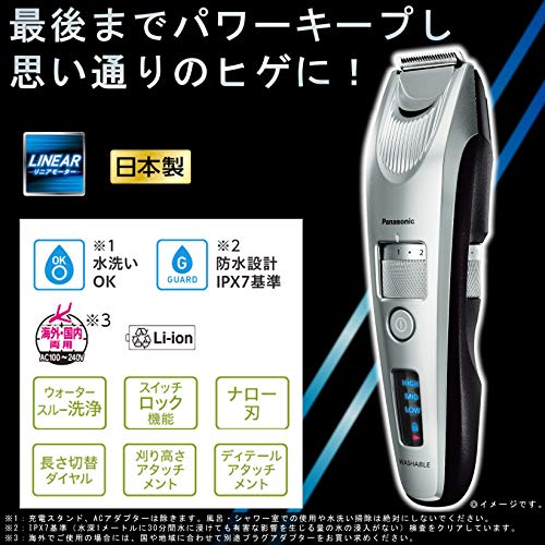 파나소닉 수염 트리머 ER-SB60-S 실버 충전식 이미지 2