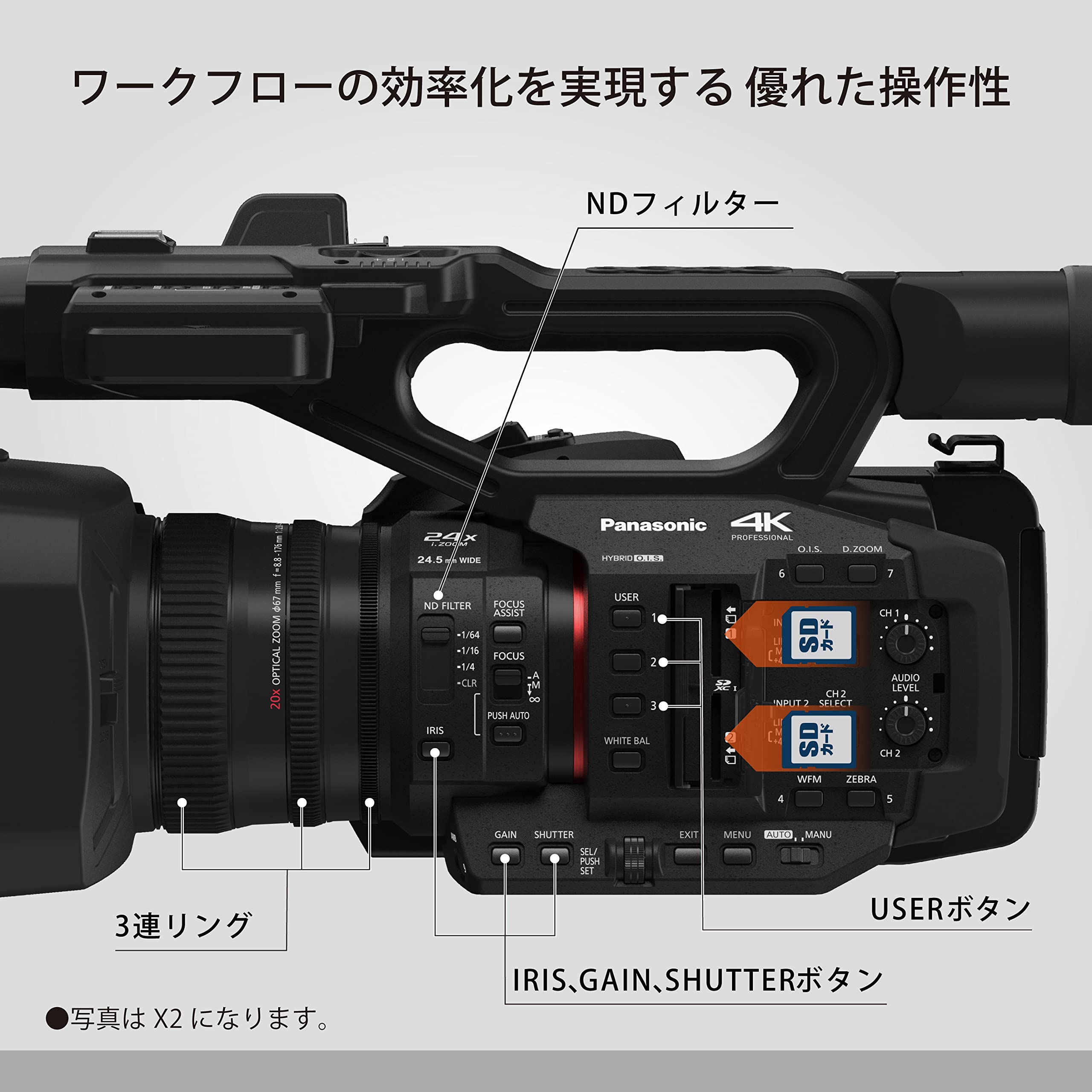 파나소닉 HC-X20-K 블랙 4K 프로 캠코더 광학20배줌 이미지 7