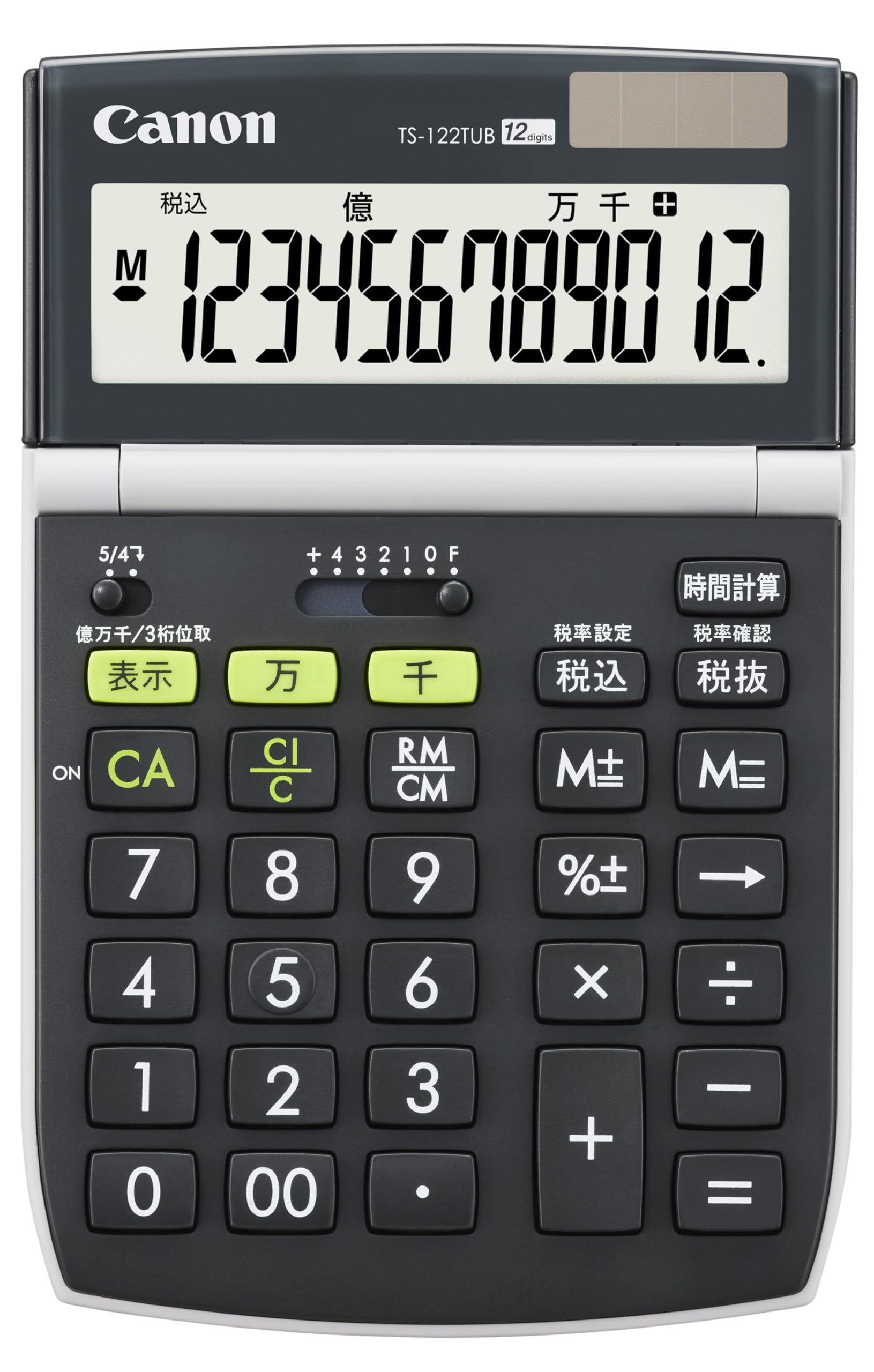 캐논 환경배려 계산기 TS-122TUB 12자리 탁상용 대 상하 조절형 LCD 탁상형