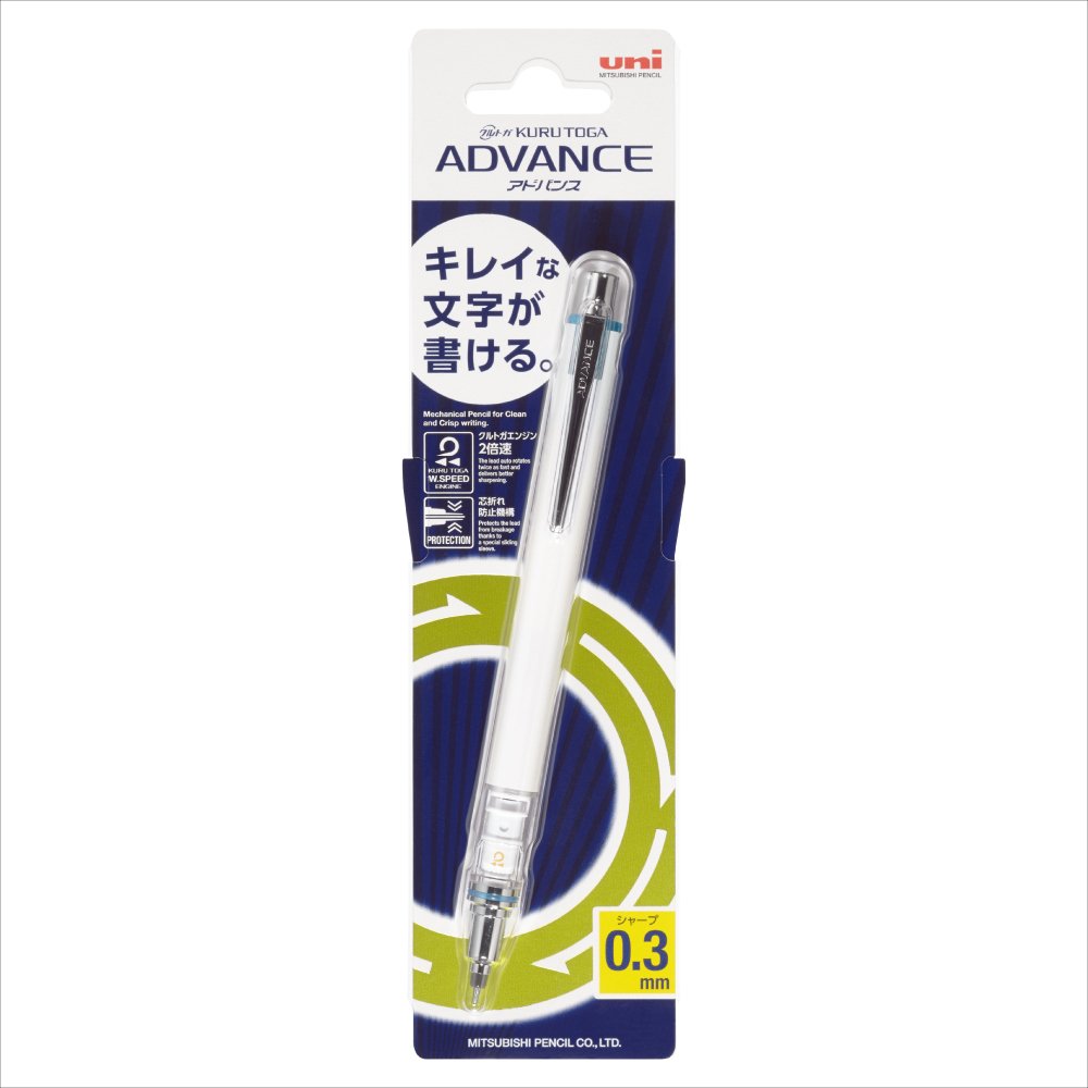 미쓰비시 연필 쿠루토가 어드밴스 화이트 M35591P.1 0.3mm 샤프 심꺾임방지 2개 이미지 7