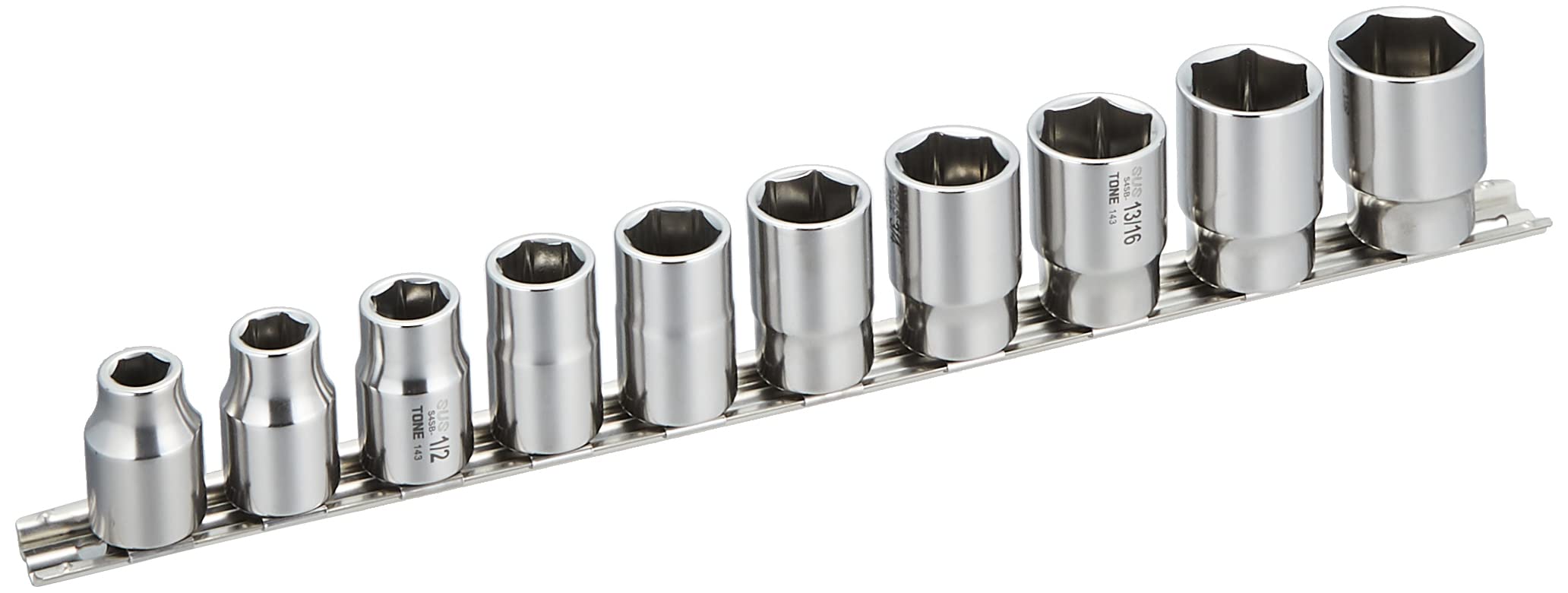토네 SUS 소켓 세트 SHSB410 12.7mm 10종 6각 홀더포함 이미지 2