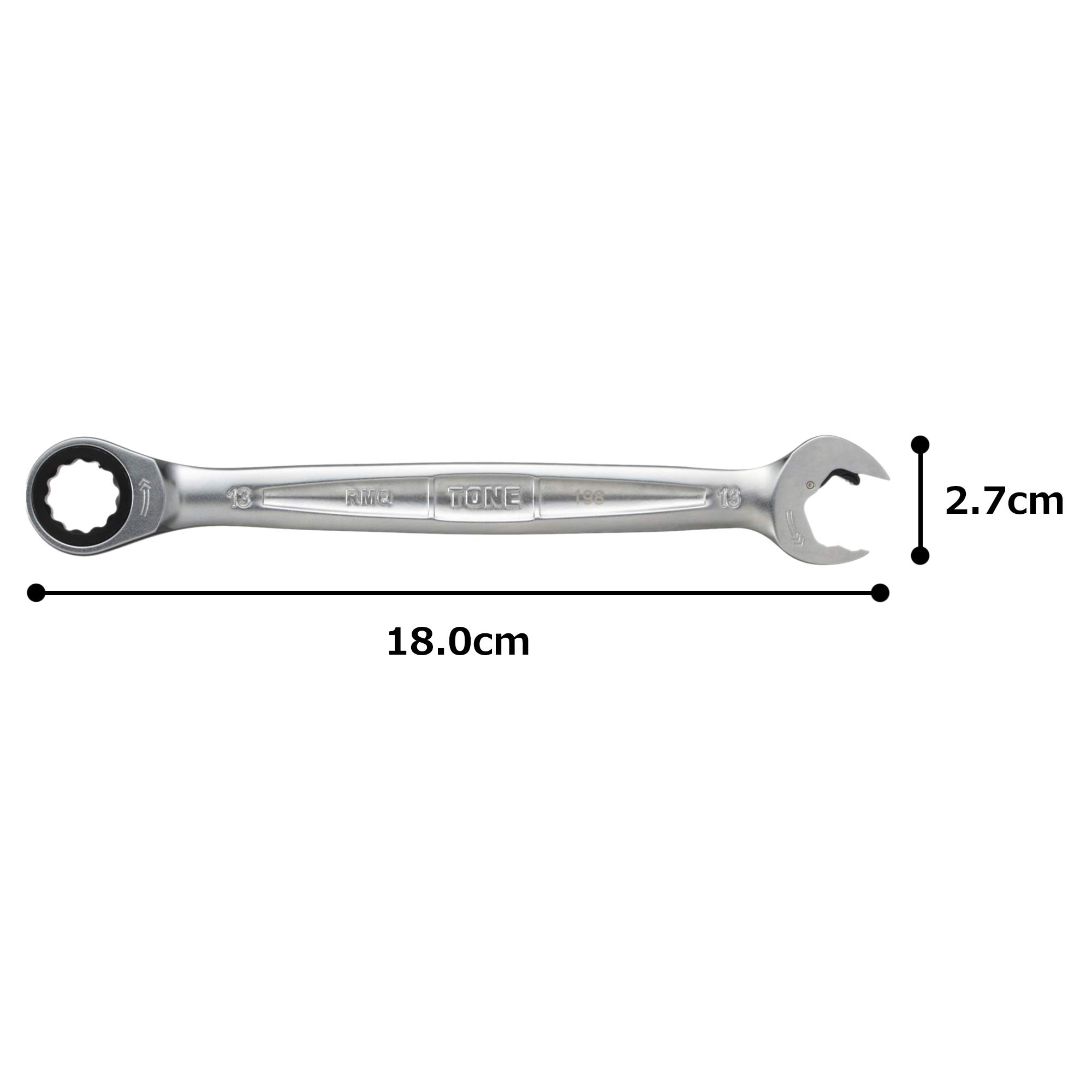 토네 HPRMQ-13 13mm 퀵 라쳇 메가네 렌치 이미지 6