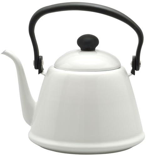 노다호로 화이트 DK-200W 2L 드립케틀 법랑 가스IH겸용