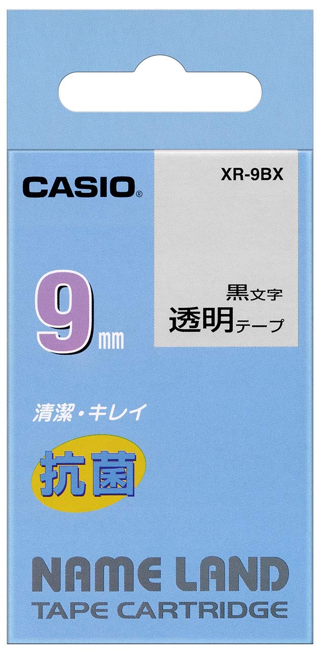 카시오 네임랜드 투명 XR-9BX 9mm 라벨테이프 클리어 이미지 1