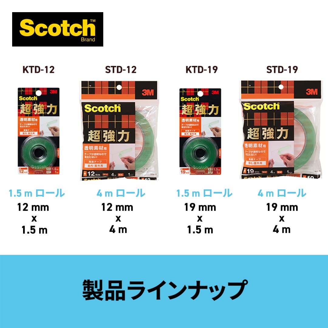 3M 스카치 투명 소재용 양면테이프 1. 클리어 폭19mm 길이1500mm 2권 이미지 9