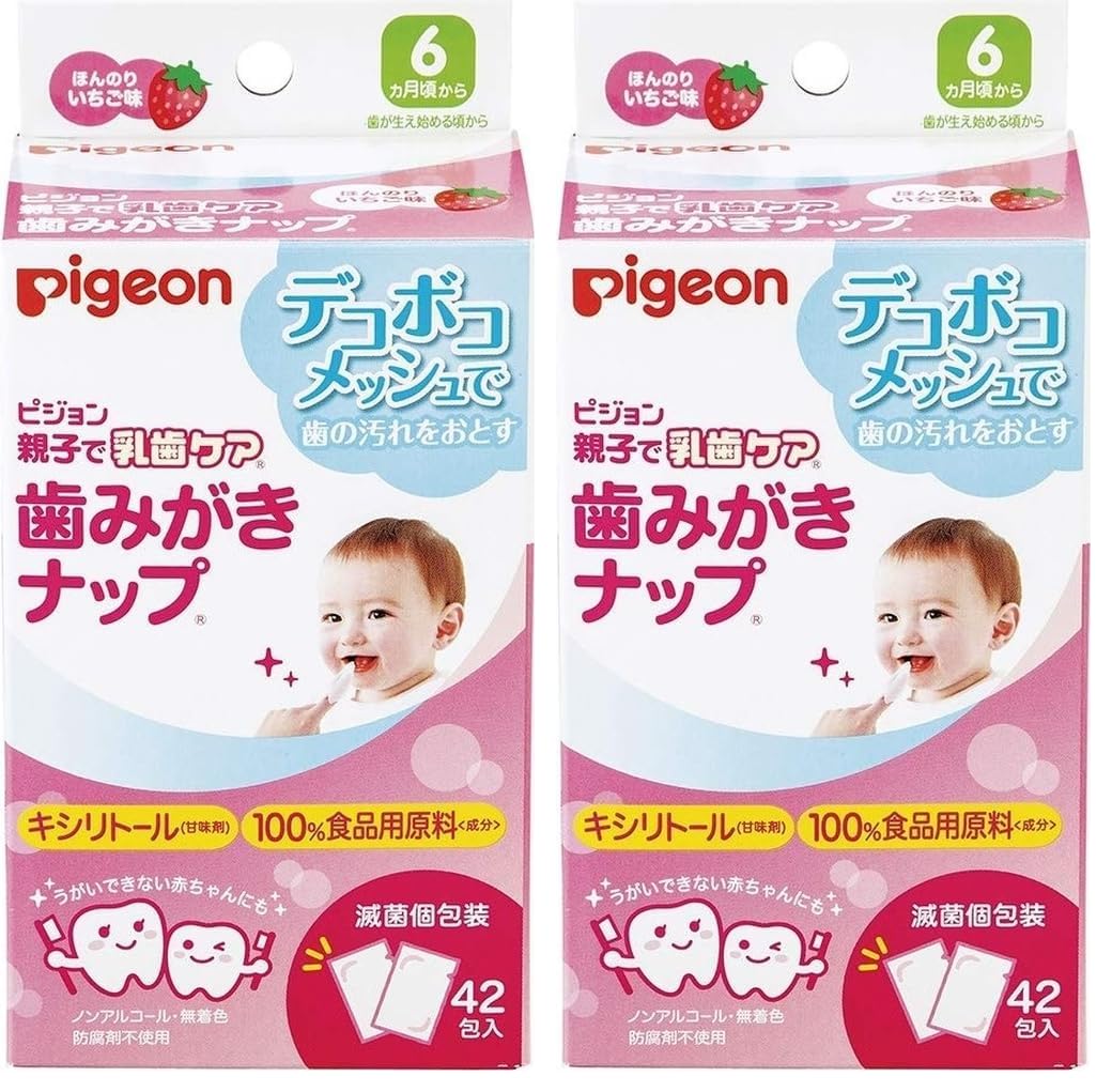 피죤 오야코데 뉴시케어 딸기맛 42매입 치아 세정 티슈 2개