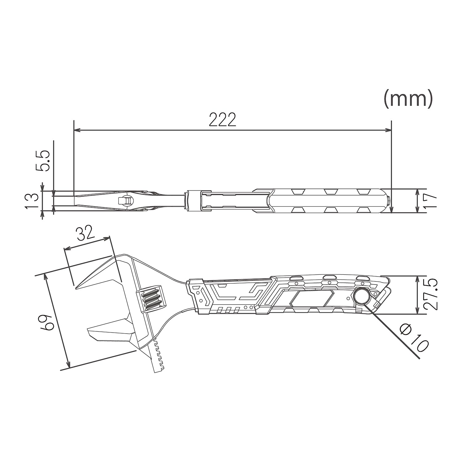 엔지니어 하이브리드 렌치 TWM-13 38.5mm 그린 이미지 8