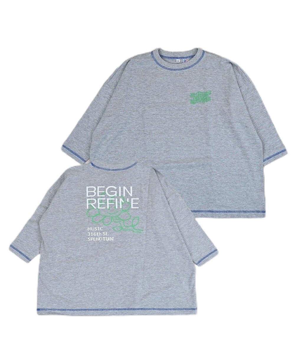 마키즈 COTTON from U.S.A 전후면 프린트 빅 B61 그레이 헤더 110
