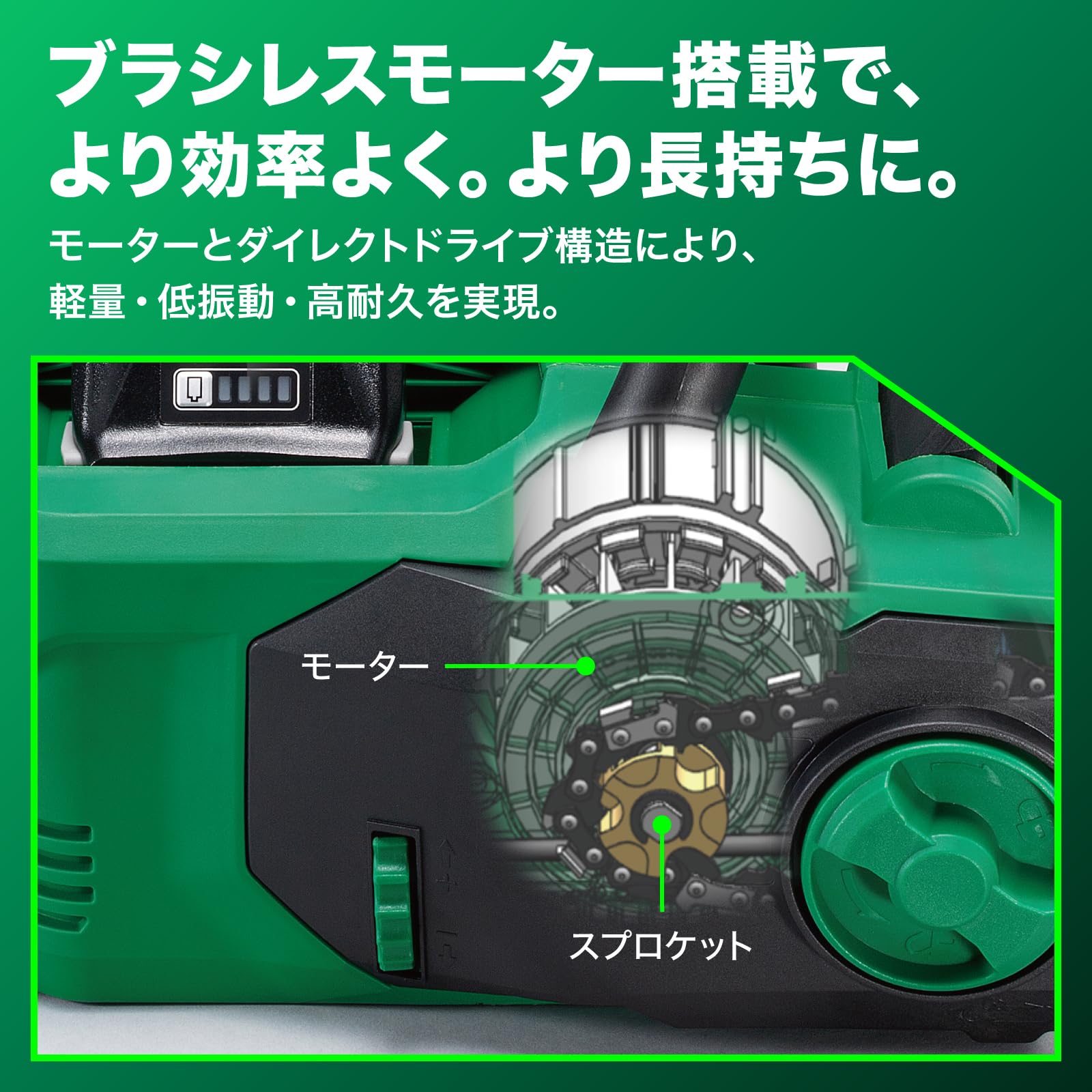 하이코키 CS3635DB 350mm 충전 체인톱 다이렉트드라이브 본체만 이미지 5