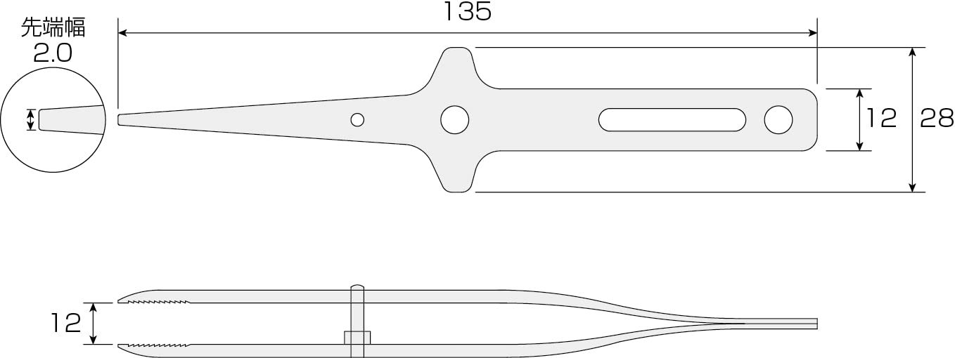 호잔 P-849 135mm 십자형 초강력 정밀 핀셋 핀셋 단품 팁 폭:2.0mm 십자형 이미지 5