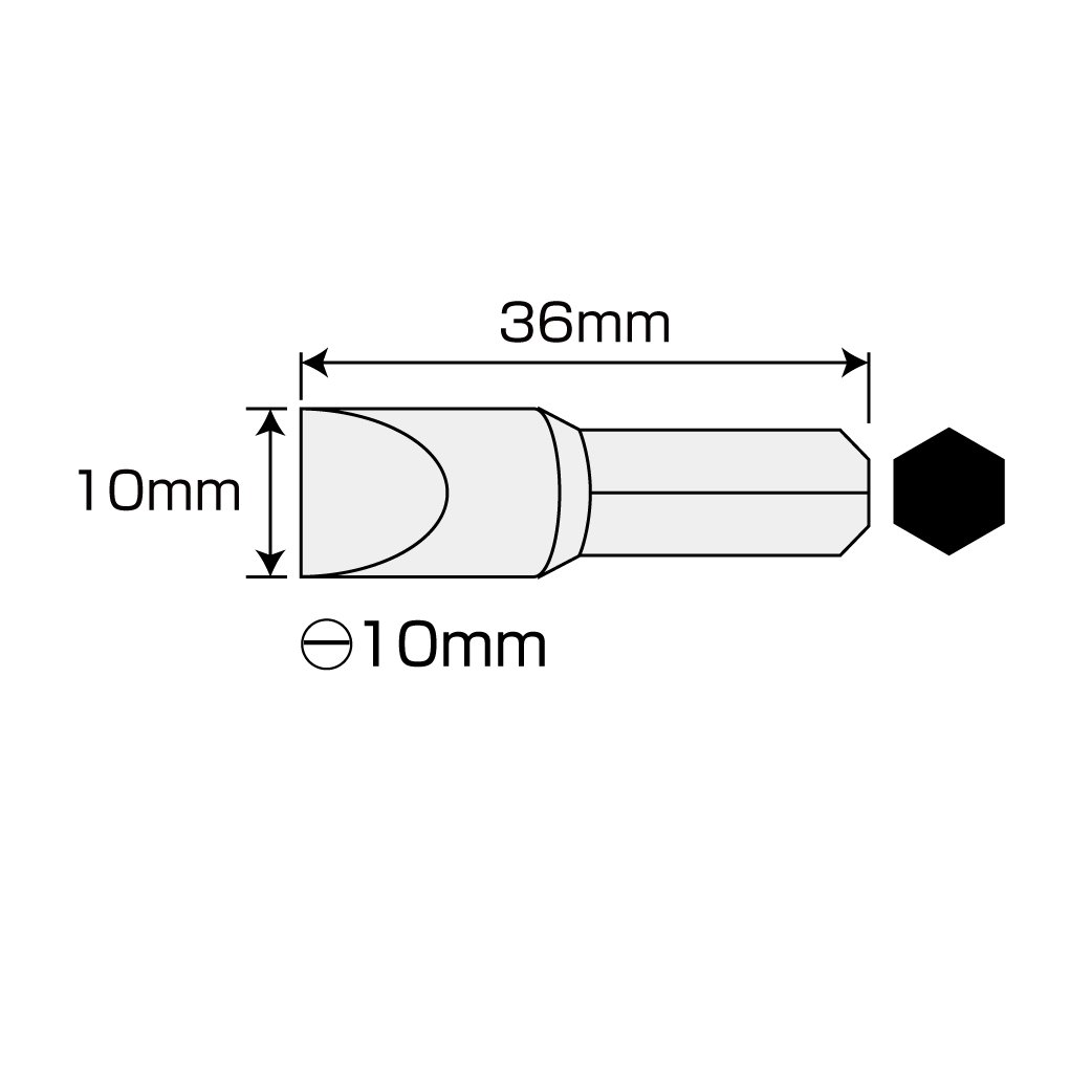 호잔 D-963-2 10x36mm 일자 드라이버 비트 - 10 36mm 이미지 2
