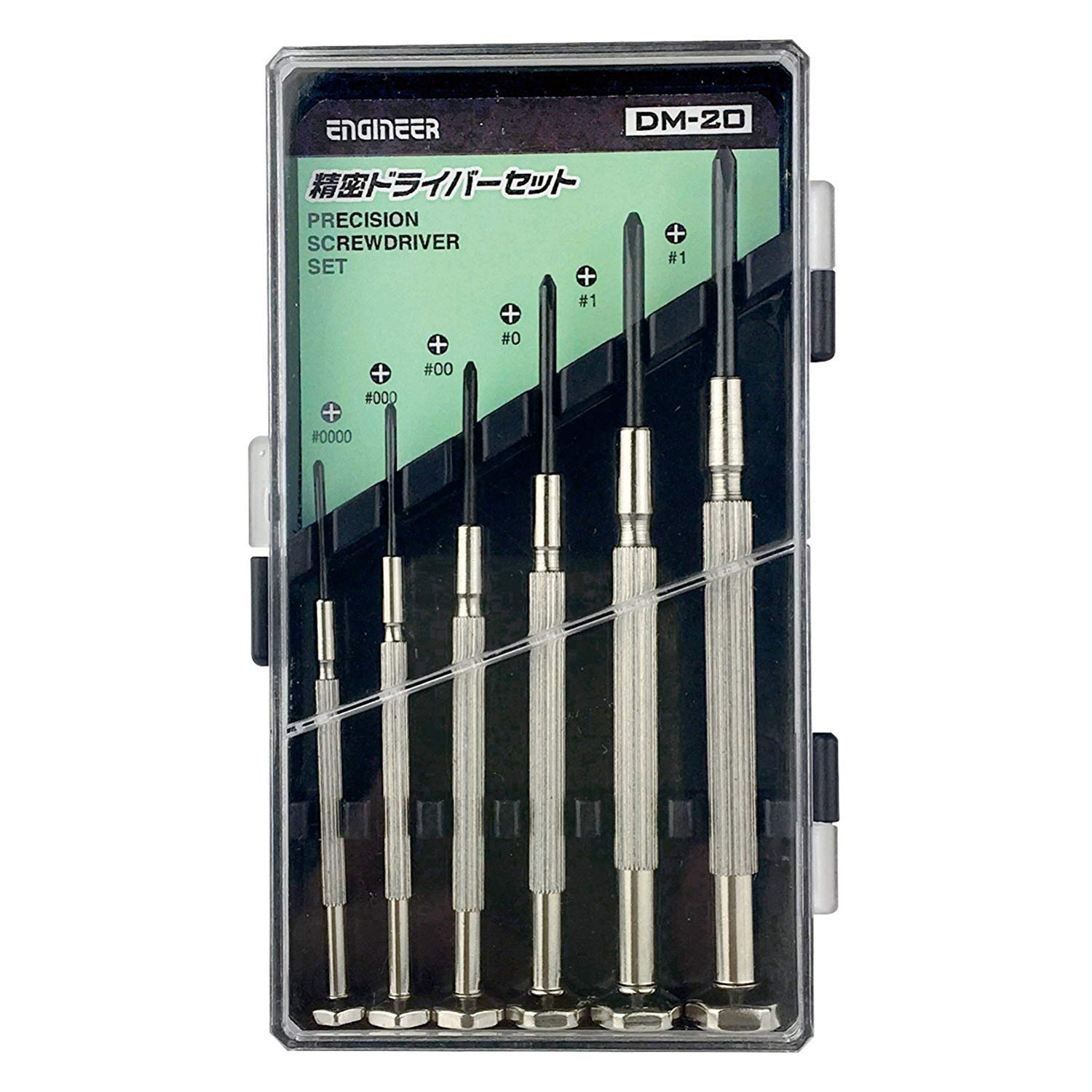 엔지니어 정밀 드라이버 세트 DM-20 6종 클리어 블랙 날끝 0000~