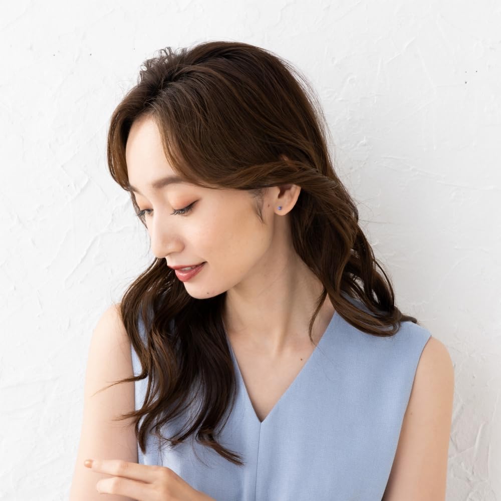 교세라 크레산베르 K10 화이트골드 블루사파이어 귀걸이 9월 탄생석 이미지 3
