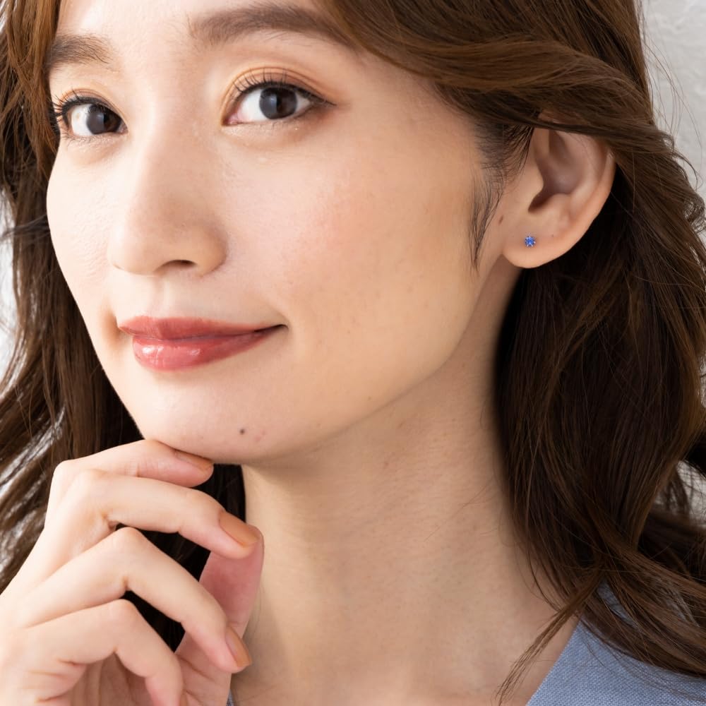 교세라 크레산베르 K10 화이트골드 블루사파이어 귀걸이 9월 탄생석 이미지 4